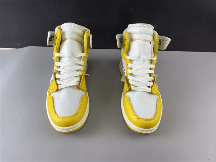 Rep Air Jordan 1 x Off-White NRG White Dark Powder Yellow-Cone AQ0818-149 0115