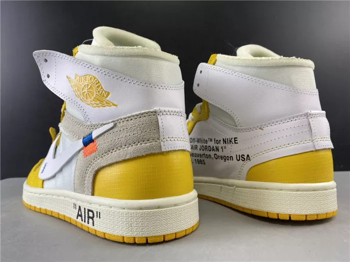 Rep Air Jordan 1 x Off-White NRG White Dark Powder Yellow-Cone AQ0818-149 0115