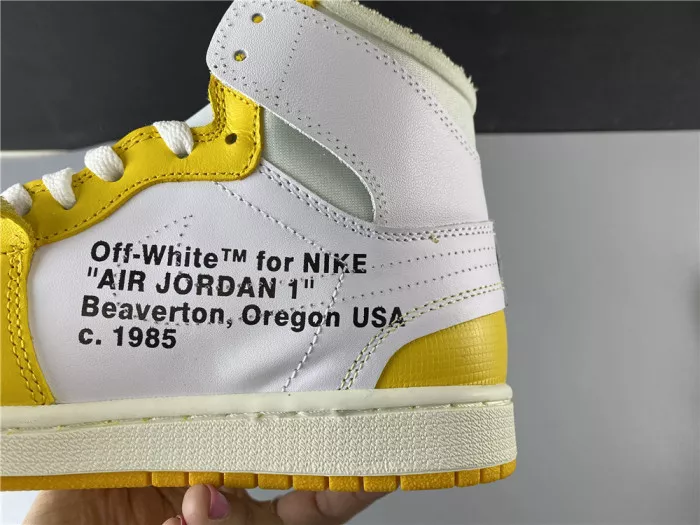 Rep Air Jordan 1 x Off-White NRG White Dark Powder Yellow-Cone AQ0818-149 0115