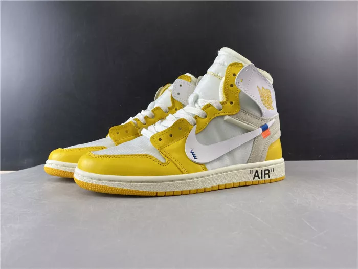 Air Jordan 1 x Off-White NRG White Dark Powder Yellow-Cone AQ0818-149 0115