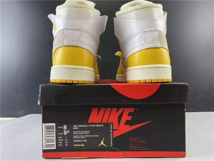 Rep Air Jordan 1 x Off-White NRG White Dark Powder Yellow-Cone AQ0818-149 0115