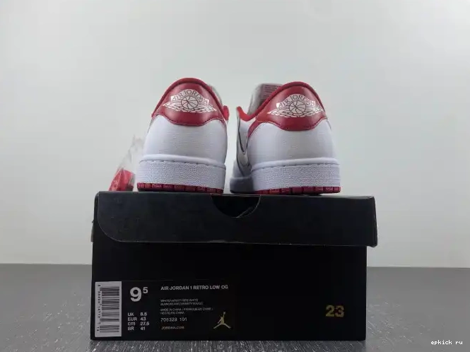 Rep White Red 1 705329-101 Jordan Low Varsity Retro 0220