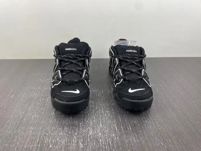 Cheap AMBUSH x Nike Air More Uptempo Low Black White FB1299-001 0206