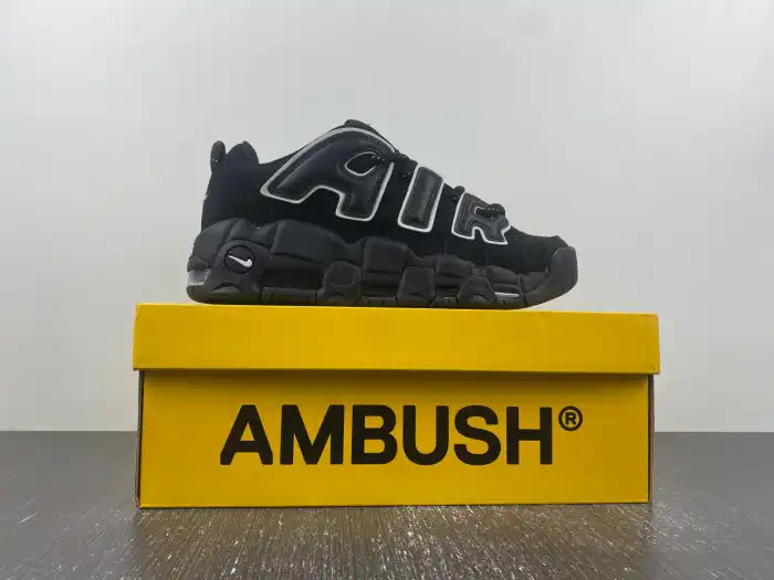 Cheap AMBUSH x Nike Air More Uptempo Low Black White FB1299-001 0206