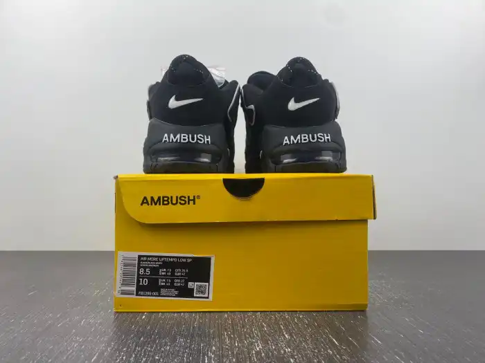 Cheap AMBUSH x Nike Air More Uptempo Low Black White FB1299-001 0206