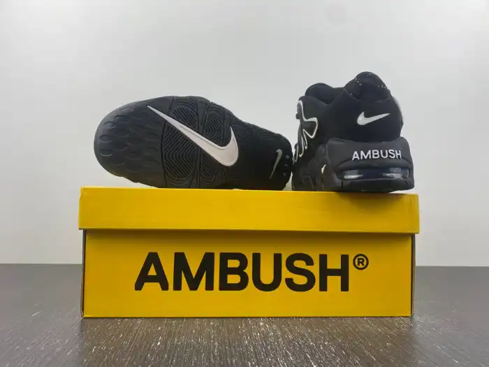 Cheap AMBUSH x Nike Air More Uptempo Low Black White FB1299-001 0206