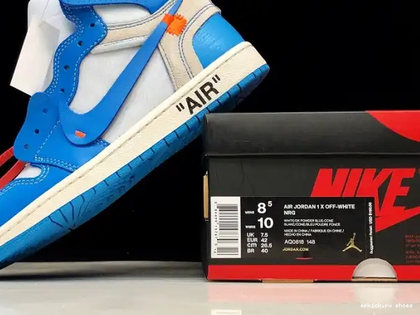 Cheap Blue Air Jordan Off-White UNC AQ0818-148 1 Powder 0213