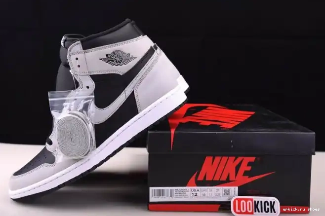 Rep High 1 Grey Jordan Light Black White Smoke Retro Air 555088-035 0319